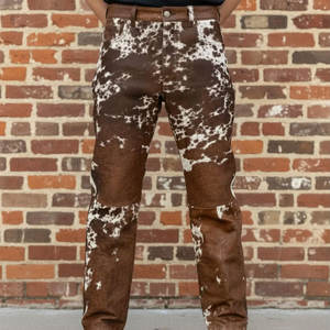 Pantalon en cuir véritable à poils de poney pour homme – Nouvelle collection haut de gamme streetwear, élégant et tendance - Product Image 1