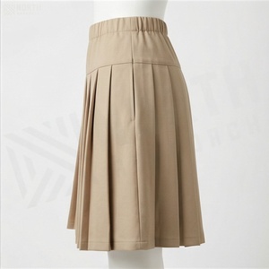 Women Pleated Mini <b>Skirt</b> <b>Elastic</b> <b>Waist</b> Solid Color High <b>Waist</b> Comfortable All Seasons Woven Polyester <b>Skirt</b> - Product Image 3