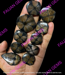 Natural Chiastolite Loose Gemstone Cabochon High Grade Quality Flat <b>Back</b> All Shape <b>Silver</b> Jewelry Pendant Making Stones Third - Product Image 3