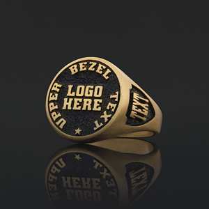 Anillo Universitario BOJ MCollege 029 Personalizado de Plata con Diamantes, Anillo de Graduación Unisex, Certificado GIA, Micro, Bajo Precio - Product Image 1