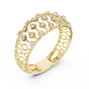 CROWNLINK Conjunto de Anillos de Diamantes Cultivados en Laboratorio para Mujer, Oro Amarillo de 18 Quilates con Baño de Rodio, Estilo Minimalista, para Compromiso, Fiesta, San Valentín, Uso Diario - Product Image 1