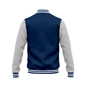 Custom printed long-sleeved baseball <b>jacket</b> for <b>men</b>, solid color blank <b>jacket</b> with school team <b>lettering</b>. - Product Image 5