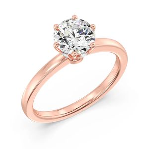 Anillo Solitario Redondo de 1 Quilate con Halo Oculto - Product Image 6