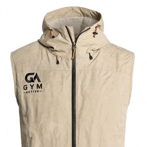 Chaleco Deportivo con Capucha para Hombre, Marca GYM ACTIVE, Sin Mangas, Acolchado, Resistente al Viento, Impermeable, Transpirable, con Cierre Frontal, Color Sólido, Informal, para Actividades al Aire Libre - Product Image 3