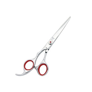 Ciseaux de coiffure professionnels pour barbier, lames droites en acier inoxydable, ciseaux de coupe de cheveux à lame plate, pour droitiers, logo personnalisé - Product Image 6