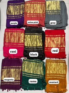 Premium Modal Silk Plain Dyed Saree With Elegant <b>Tissue</b> Pallu Soft Fabric Designer Ethnic Wear <b>Wedding</b> Party Festive Collection - Product Image 2