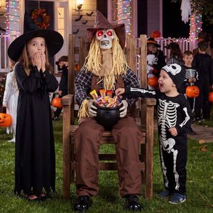 Spaventapasseri Animatronico di Halloween con Ciotola per Caramelle - Product Image 2