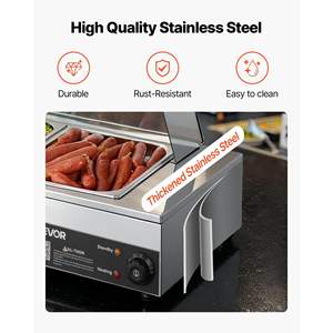 Commercial 1500W <b>Electric</b> Stainless Steel <b>Food</b> <b>Warmer</b> 5 1/2 Size Glass Cover Countertop <b>Buffet</b> Bain Warming Holding Equipment - Product Image 5