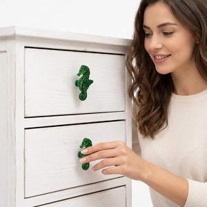 Poignée de meuble en fonte en forme de hippocampe vert, style côtier, pour armoire, commode, bar, cuisine, salle de bain - Product Image 3