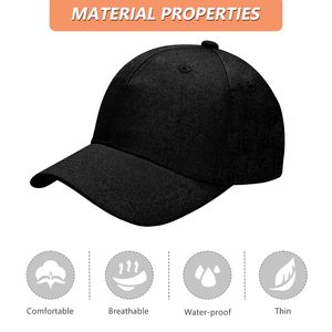 Gorra de Béisbol Negra Unisex de 6 Paneles, Ajustable, 100% Algodón Twill, Color Sólido, Gorra Casual para Adultos, Cuatro Estaciones - Product Image 4