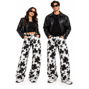 Pantalones de Cuero Genuino con Pelo, de Piel de Vacuno Auténtica, de Pierna Ancha, Holgados, Unisex, Estilo Western, Streetwear, OEM, Personalizados, Venta al por Mayor - Product Image 1