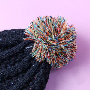 Gorro de Invierno Unisex de Color Sólido, Mezcla de Lana, Tejido Acanalado Informal, Ajustable de 56-58 cm, Logotipo Bordado en 3D con Contraste de Color - Product Image 4