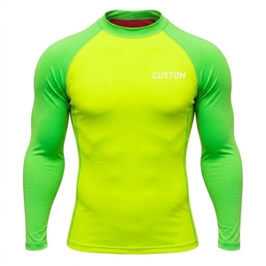 Men's <b>Long</b> Sleeve MMA Rash Guard Surf Shirt Compression with Quick Dry Feature 220g Spandex/Polyester Material - Product Image 1