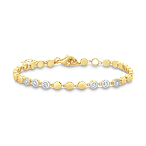 Bracelet à disque géométrique avec diamants de laboratoire, bijoux fins élégants pour femmes, à porter au quotidien - Product Image 3