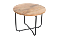Table basse contemporaine écologique légère en bois de manguier avec structure en fer, table d'appoint moderne pour salon, mobilier de maison
