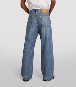 Jean taille haute ample pour femme, coupe décontractée, denim délavé vintage - Product Image 3