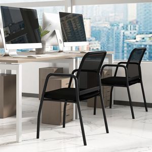Juego de 2 Sillas Ergonómicas de Oficina para Invitados con Respaldo de Malla para Salas de Espera - Product Image 2