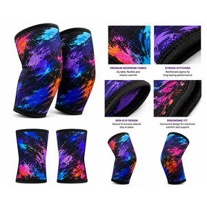 Manchon de compression en néoprène antidérapant pour coudes, avec logo personnalisé, pour musculation et powerlifting, 5mm 6mm 7mm, qualité professionnelle - Product Image 2