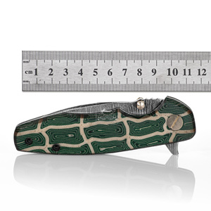 Premium Handforged Damascus Steel Pocket <b>Knife</b> 18.5cm Custom Folding <b>Knife</b> Fingerprint Micarta Handle Outdoor Camping EDC Gear - Product Image 6