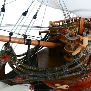 T063C - Modelo de Barco de Vela Curvo San Felipe, Barco de Madera Pintado a Mano, Artesanía Náutica para Decoración del Hogar - Product Image 6