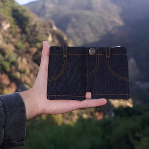 Mini Cartera de Mezclilla Suave Vintage, Monedero Portátil, Tarjetero Pequeño, Organizador de Efectivo Compacto, Accesorio de Moda para Mujeres y Hombres - Product Image 1