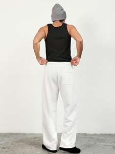 Pantalones Casuales Ligeros de Algodón/Poliéster Antiarrugas de Primera Calidad Personalizables con Cordón para Hombre y Mujer - Product Image 2
