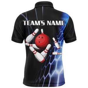 Custom Men's Quick Dry 100% Polyester <b>Bowling</b> for Polo Shirt Premium Quality Knitted Sporty Print Sublimation for Polo Shirts - Product Image 6