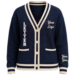 Logotipos griegos personalizados de primera calidad, suéteres tipo cárdigan de punto con cuello en V para mujeres, para hermandades, fraternidades, escuelas, colegios y universidades. - Product Image 5