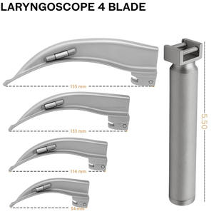 Ensemble de laryngoscope vétérinaire électrique en acier inoxydable certifié CE, batterie amovible, 4 sondes courbées, équipement de diagnostic vétérinaire - Product Image 2