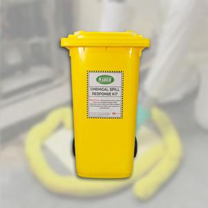 240L Industrial Chemical Spill Kit with Wheelie <b>Bin</b> <b>Large</b> Capacity Hazardous Liquid Leak Response and Absorbent Cleanup Kit - Product Image 3