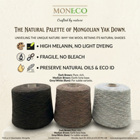 Fil à tricoter MONECO de luxe écologique en laine brute filée, 100 % laine de yak, naturel, doux, chaud, pour tissage textile, couleur gris, 22/2