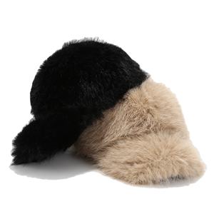 Gorra de béisbol de invierno de color liso, cálida, con forro de piel gruesa, que estiliza el rostro y protege contra el frío, con visera peluda. - Product Image 2