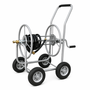 150FT Heavy Duty Hose Reel Cart with 4 Wheels, Portable Garden Water Hose <b>Carrier</b> for Yard, Car Washing & <b>Pet</b> Bathing ODGGAD020 - Product Image 1