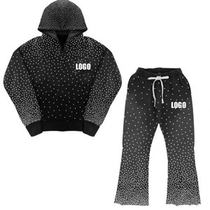 Conjunto Deportivo Extra Grande para Hombre con Pedrería, Diseño 2026, Sudadera con Capucha y Pantalones Deportivos con Cristales, en Venta Online - Product Image 1