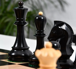 Reproduction des pièces d'échecs de Dubrovnik de 1950, ensemble en bois d'ébène lesté, hauteur du roi 4,25 cm, au meilleur prix - Product Image 1