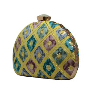 Designer Ethnic Embroidery <b>Clutch</b> Designer Evening Bag for Women <b>Wedding</b> and Special Occasions - Product Image 2