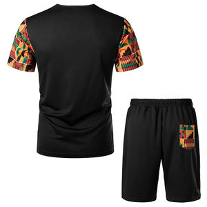 Conjunto de Camiseta y Pantalones Cortos de Verano para Hombre, Tejido de Punto, 100% Algodón, con Logotipo Personalizado Impreso, Económico, Venta al Por Mayor de Fábrica - Product Image 2