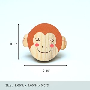 Wholesale Decorative Pine Wood Durable Kids Drawer <b>Knobs</b> Cabinet <b>Dresser</b> Pulls Monkey Face Shape Cupboard <b>Knobs</b> - Product Image 3