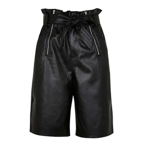 Jupe en cuir véritable pour femme, taille mi-haute, coupe classique, décontractée, avec cordon de serrage, grande taille, séchage rapide, imperméable - Product Image 4