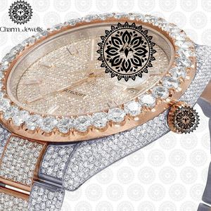 Reloj de Lujo para Hombre Charm_Jewells, de Acero Inoxidable, Movimiento Mecánico, Esfera de 40 mm, Bisel con Diamantes, Cierre Oculto con Botón de Presión - Product Image 2
