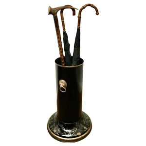 Antique Brass Metal Umbrella <b>Stand</b> One-Sided Capacity Freestanding Holder for Hotel Lobby Decoration - Product Image 5