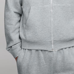 Sudadera con Capucha de Alta Calidad para Hombre, Cierre Completo, Color Sólido Minimalista, Mezcla de Algodón Cálido, Chaqueta con Capucha, Logotipo Personalizado, Ropa Exterior Informal a la Moda - Product Image 6