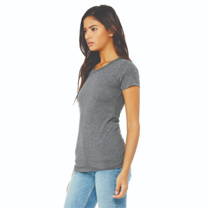 T-shirt à manches courtes en jersey décontracté pour femme, 100% coton peigné et filé en anneau Airlume, 32 Single, 4,2 oz, Asphalt - Product Image 2