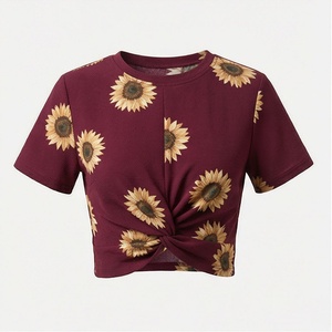 เสื้อครอปแขนสั้นผู้หญิงสีตามสั่ง ทรงเข้ารูป สไตล์ลำลอง แฟชั่น เสื้อผ้าพื้นฐาน สตรีทแวร์ - Product Image 1