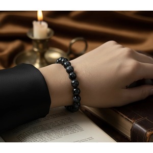 Natural Snowflake Obsidian Beaded Healing Crystal <b>Bracelet</b>-Handcrafted Wholesale - Product Image 2