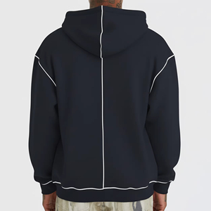 Nouveaux arrivages : sweats à capuche zippés pour homme, hiver, 500 g/m², épais, 100 % coton molletonné, coupe ample, logo personnalisé brodé, poche surdimensionnée - Product Image 2