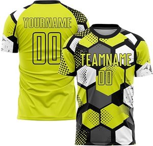 Camisetas de Fútbol Personalizadas para Niños, Hombres, Mujeres y Jóvenes, Camiseta de Fútbol Negra y Aqua con Nombre, Número y Logotipo Impresos - Product Image 6