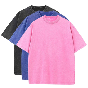 Vintage <b>Acid</b> Wash T-Shirt Men Women - Oversized <b>Drop</b> Shoulder Streetwear Tee - Custom Logo Heavyweight Cotton Retro T-Shirts - Product Image 4