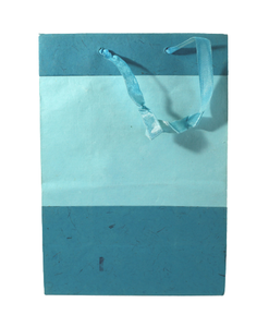 Wholesale Camelon Exports Eco-Friendly Satin Ribbon Handle Bag Personalised Best Selling Handmade Cotton Paper Sky Blue Paper - Product Image 1