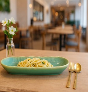 Elegant <b>Ceramic</b> Pasta <b>Plate</b> – Premium Oval Serving Dish for Noodles, Salad Stylish Serving <b>Plate</b> for Home & Restaurant - Product Image 1